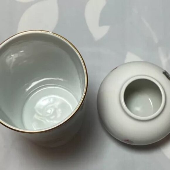 Gerold Porzellan Tettau Bavaria Painted Flower Vases Collectible 2 Piece Set Vtg - Picture 9 of 16